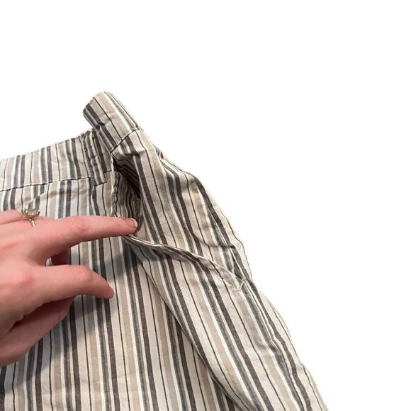 KIM ROGERS Neutral Striped Shorts Size 14 - Picture 3 of 7